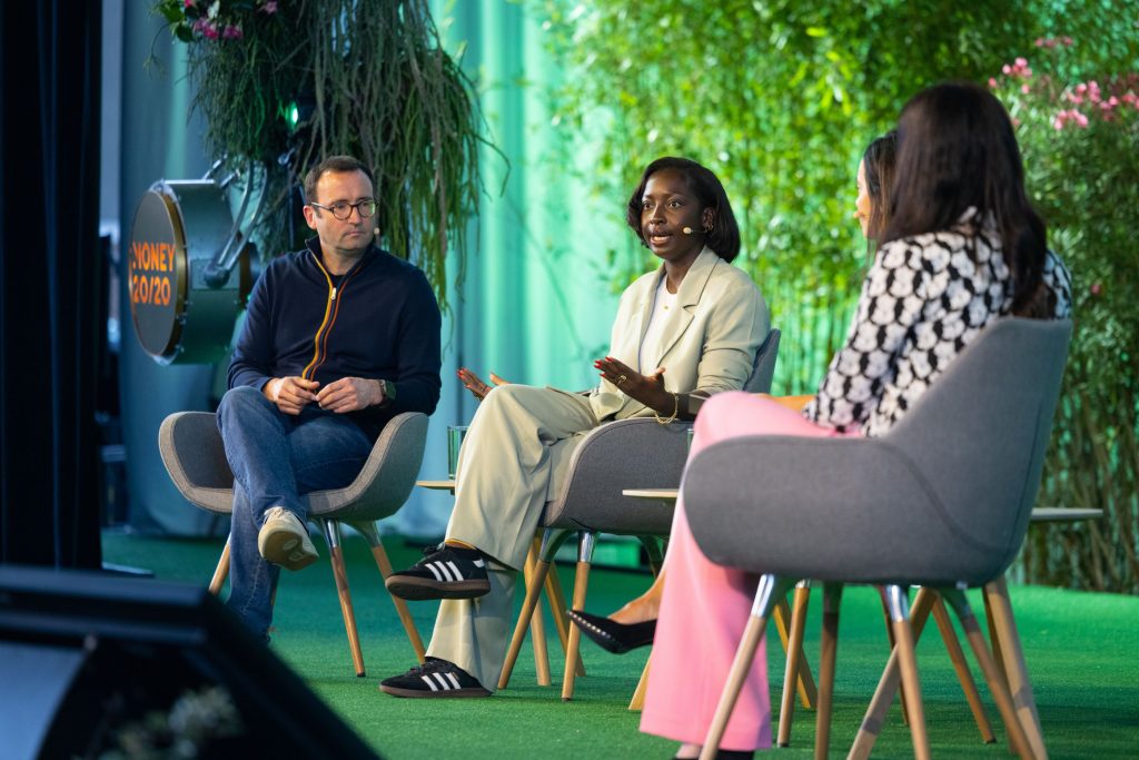 Flutterwave Head, Storytelling and Branding (M) speaking alongside Rory O’Neil and Soha Hohnecker, the Chief Marketing Officers from Checkout.com and Amazon Pay.