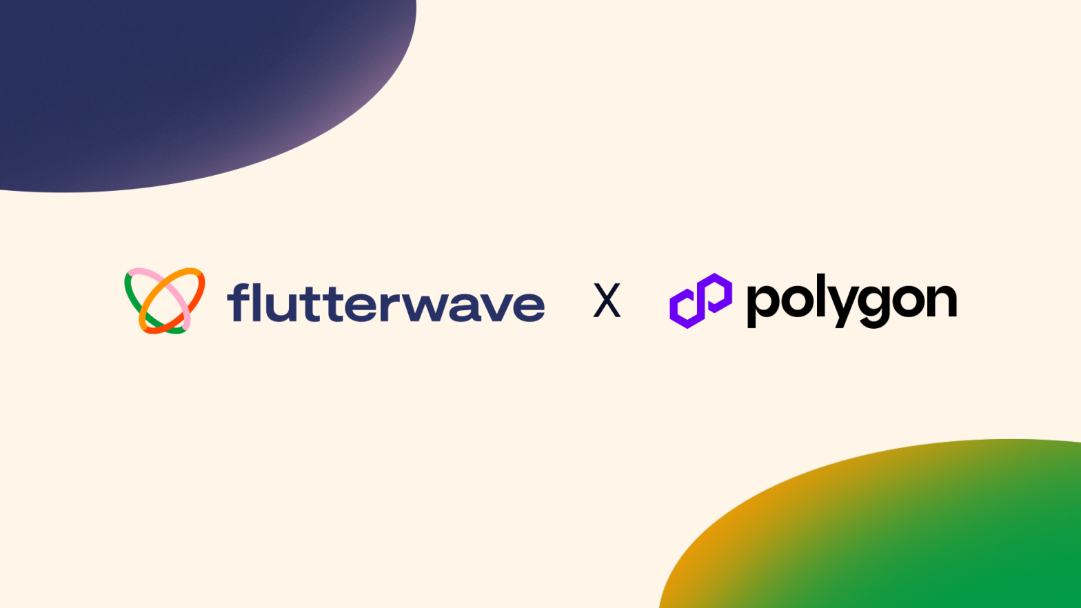 Partnership banner showing the Flutterwave and Polygon logos